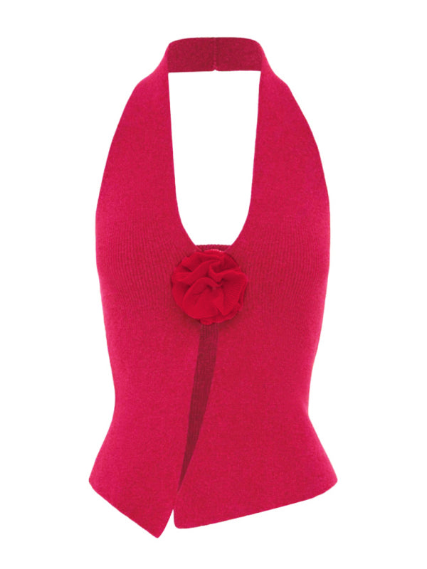 Red Wool Tank Top