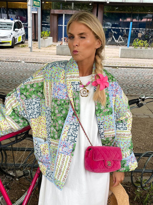 Green Floral Print Jacket