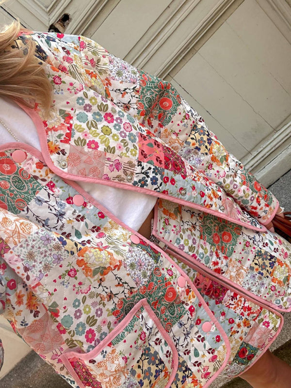 Printed Round Neck Jacket