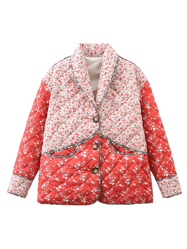 Floral Pattern Quilted Jacket