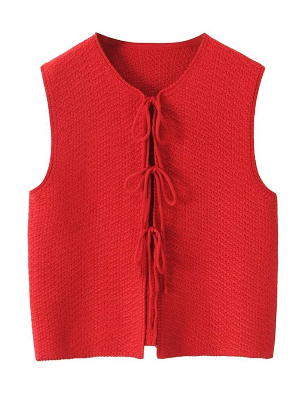 Ladies Casual V-neck Knitted Vest