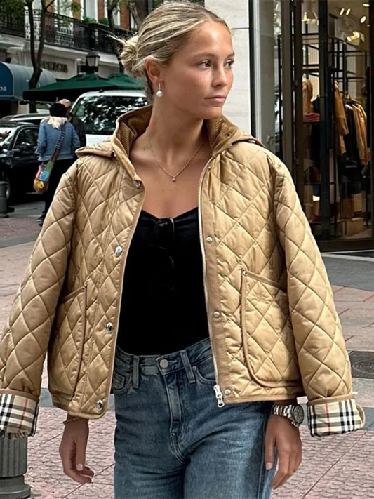 Diamond Quilted Hooded Jacket