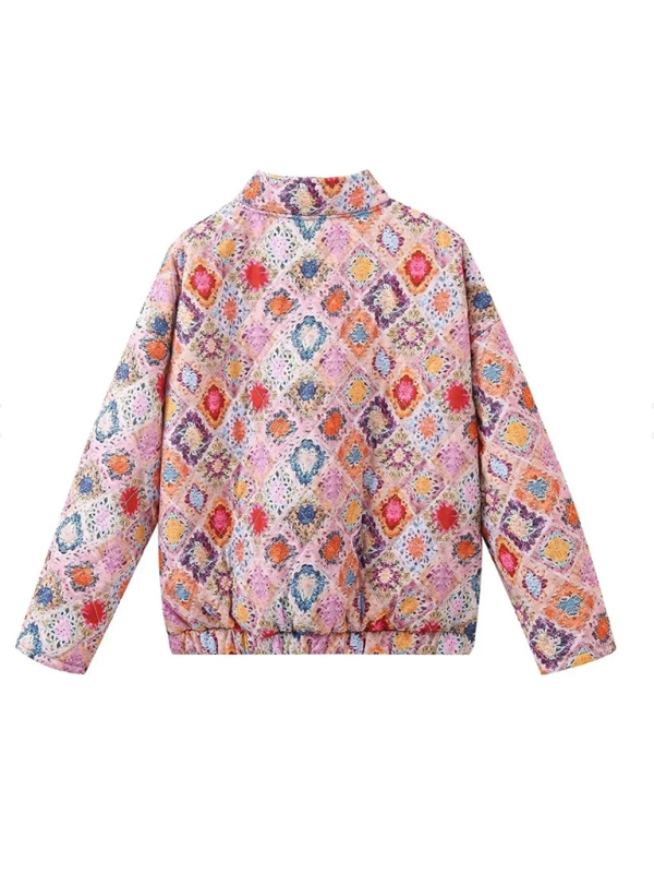 Vintage Geometric Print Jacket