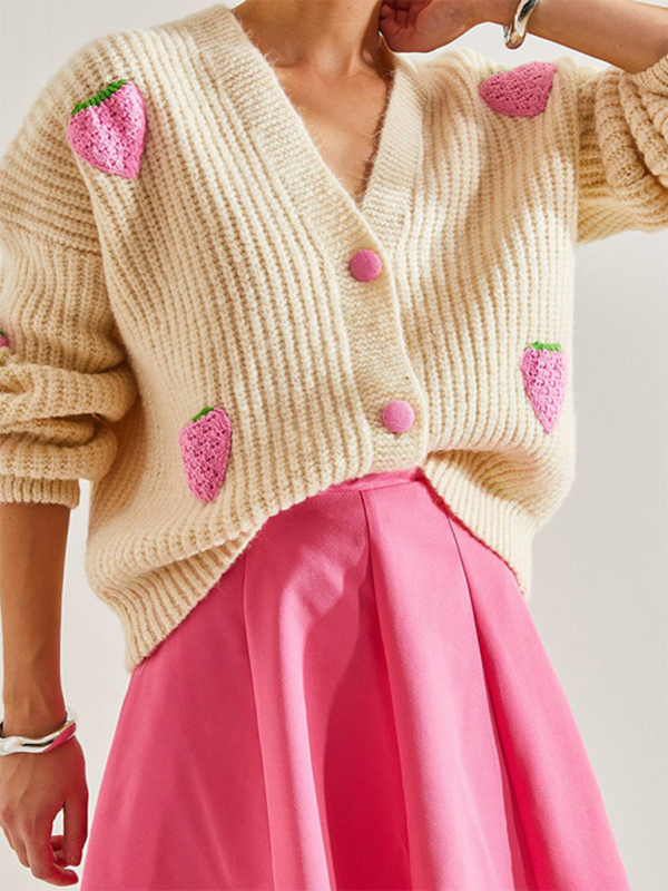 Strawberry Embellished Cardigan